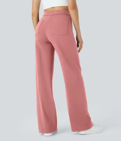 DayStretch High Waisted Pockets Straight Leg Casual Pants