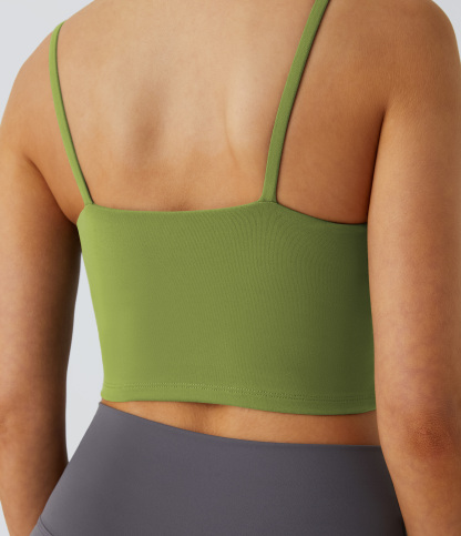Basic Padded Workout Cropped Low Support Tank Top A-C Cups