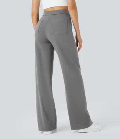 DayStretch High Waisted Pockets Straight Leg Casual Pants