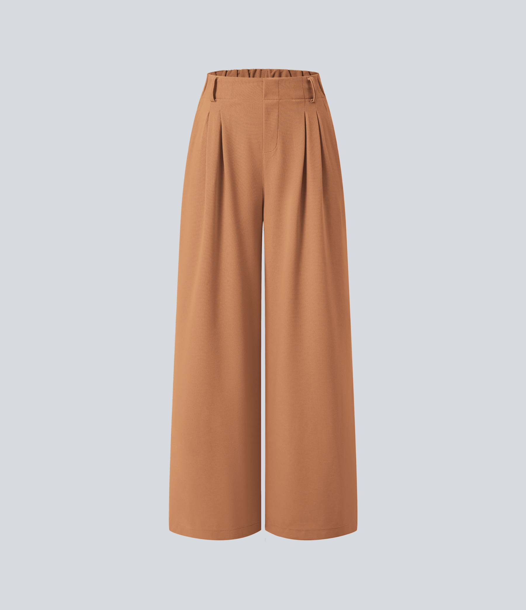 High Waisted Pocket Wide Leg Waffle Work Pants