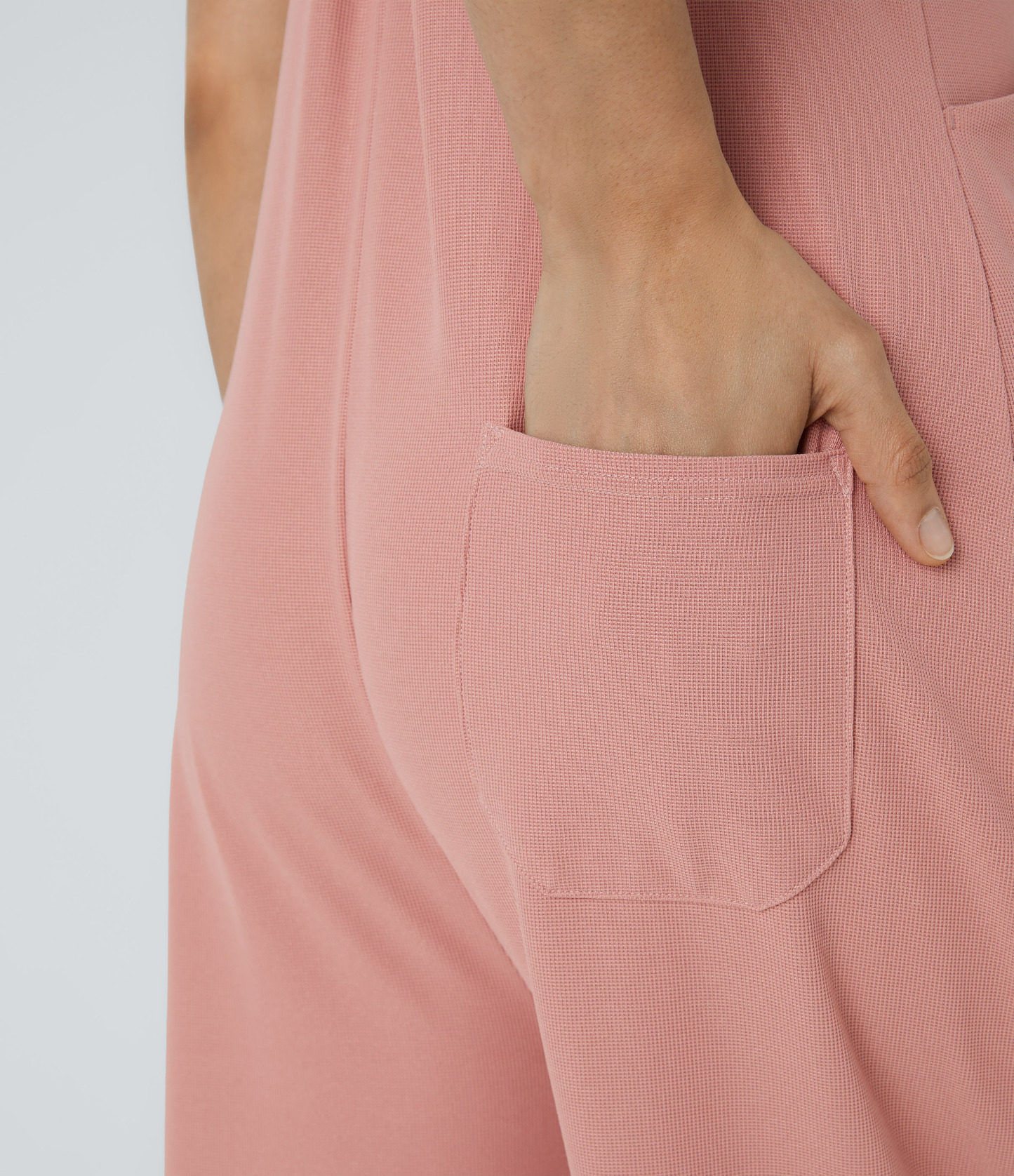 Pockets Waffle Casual Overalls