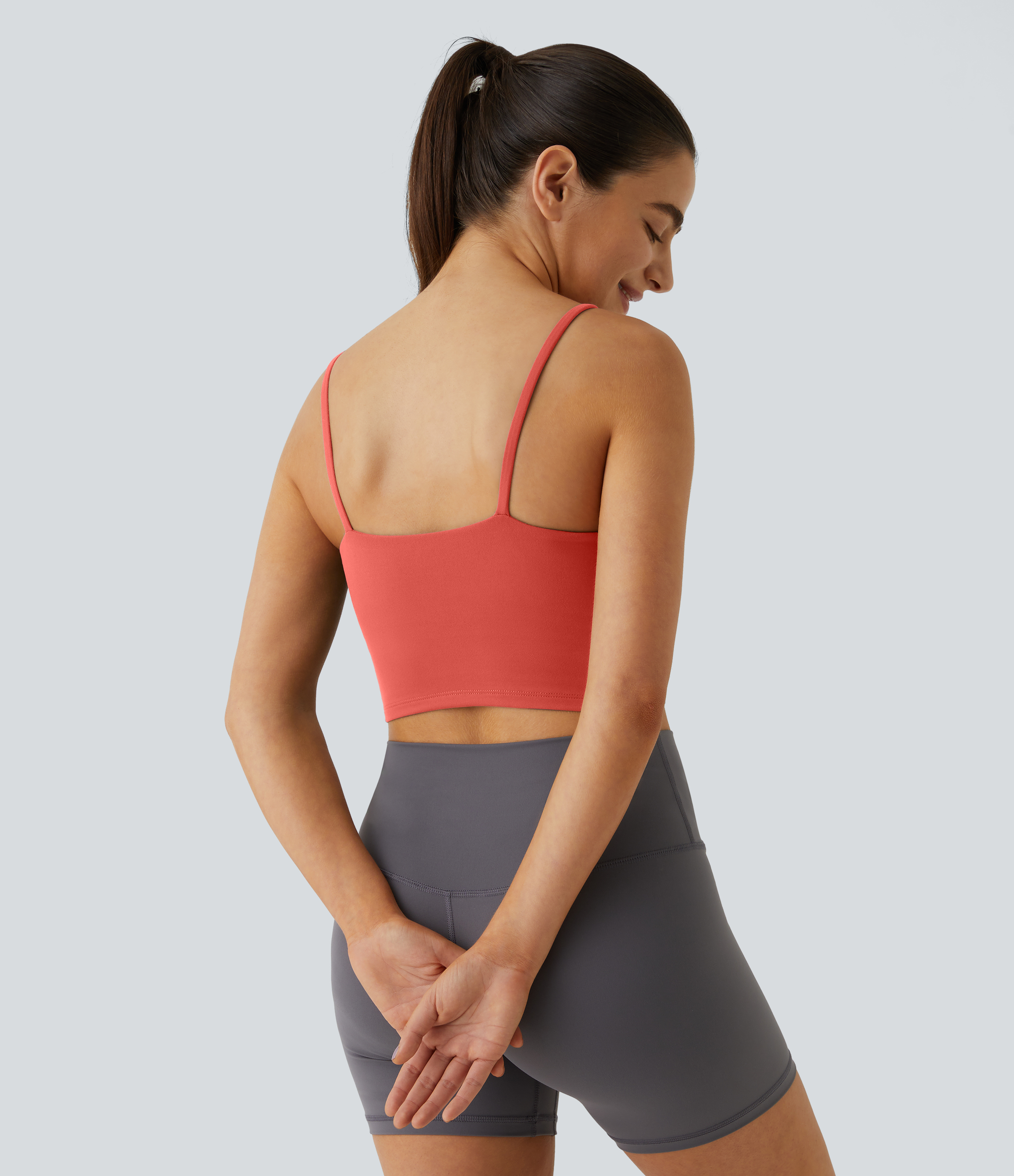 Basic Padded Workout Cropped Low Support Tank Top A-C Cups