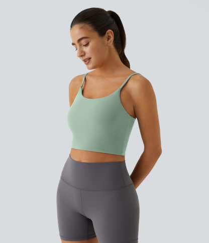 Basic Padded Workout Cropped Low Support Tank Top A-C Cups
