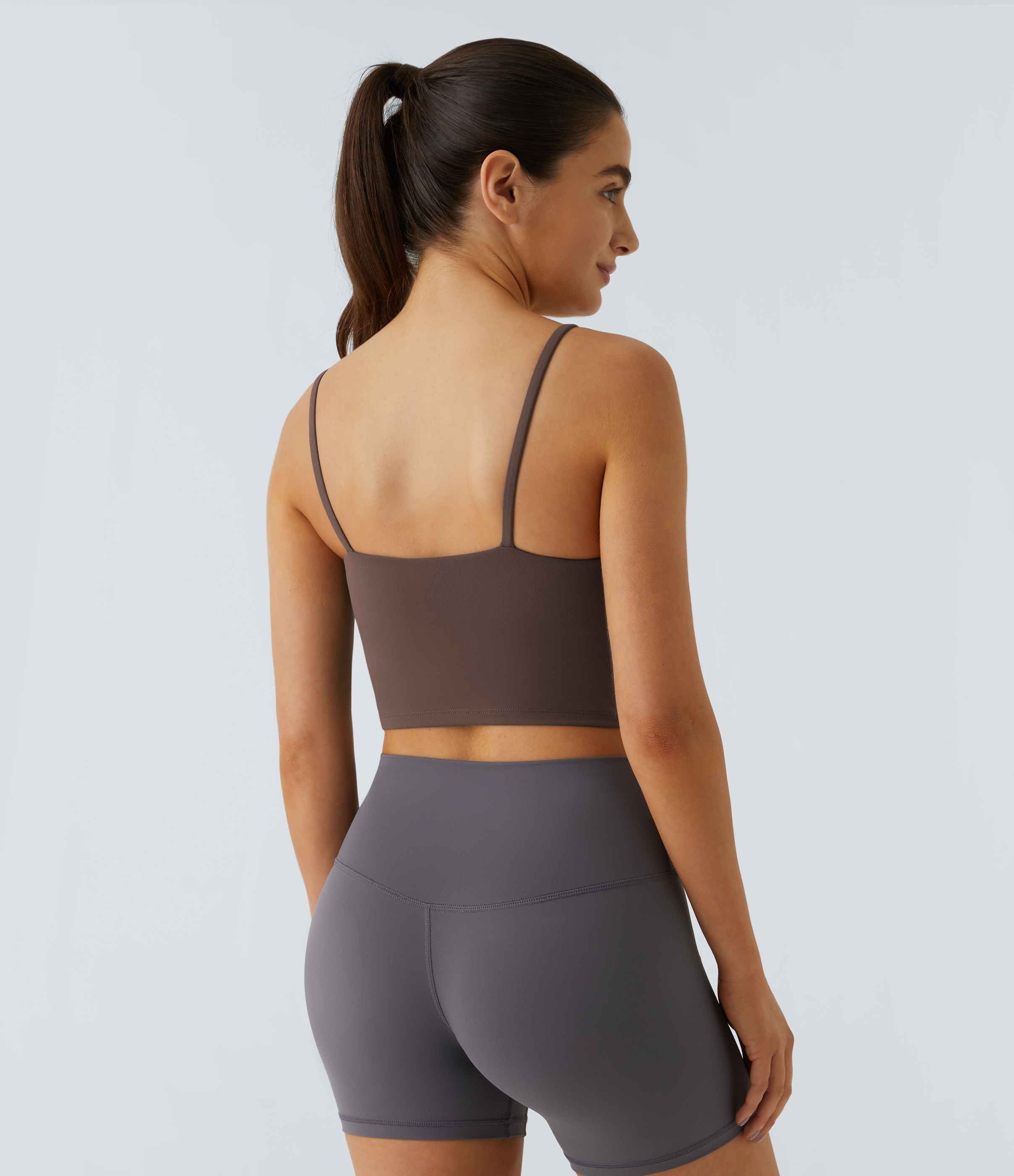 Basic Padded Workout Cropped Low Support Tank Top A-C Cups