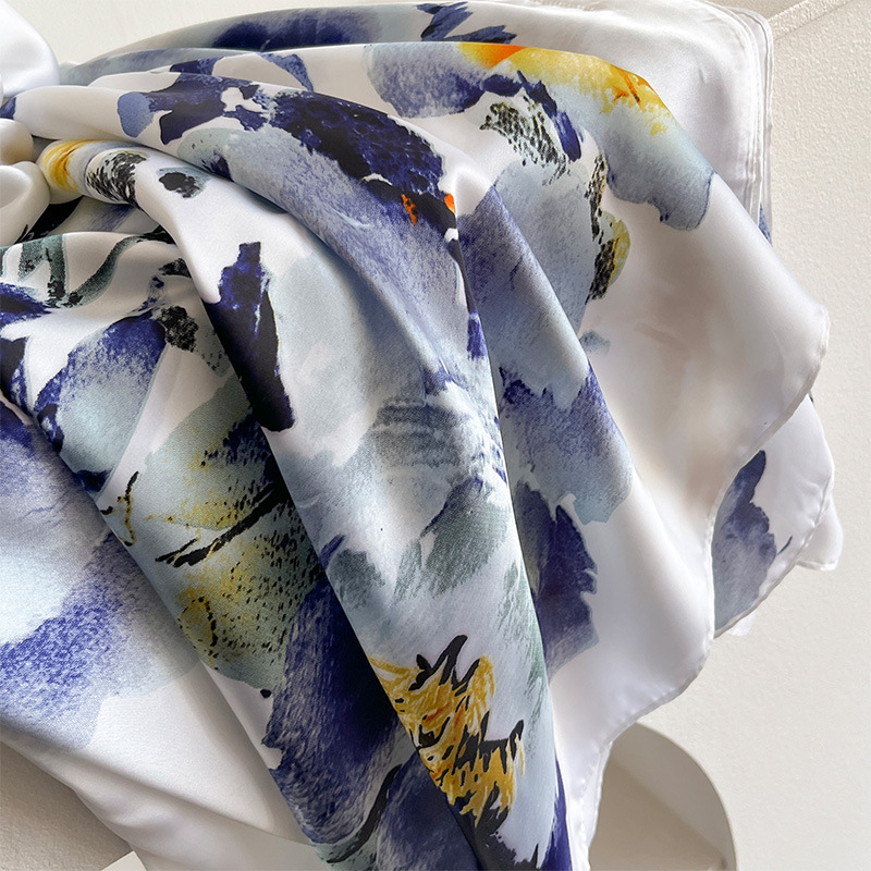 Women's Peacock Print Cape Shawl & Scarf Set, Elegant Beach Cover-Up For Holiday Vacation, Swimsuit Cover Up
