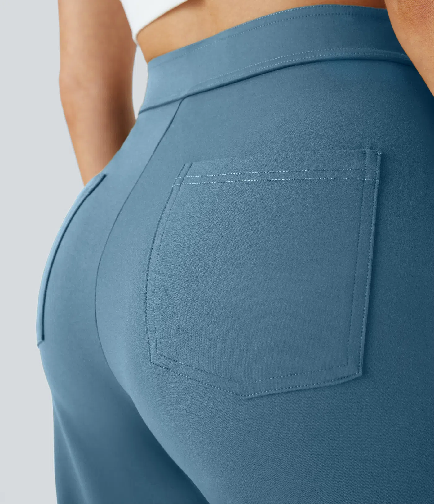 DayStretch High Waisted Pockets Straight Leg Casual Pants