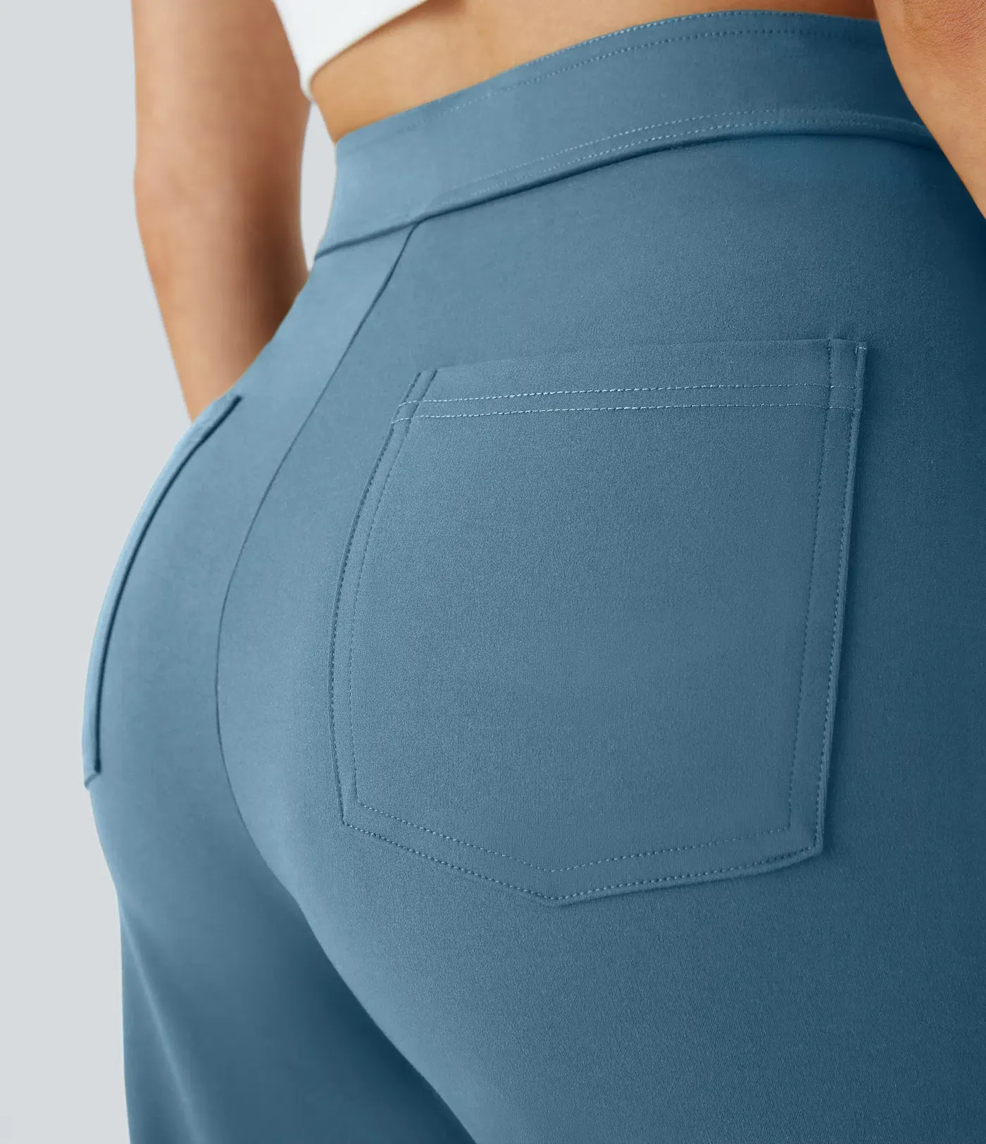 DayStretch High Waisted Pockets Straight Leg Casual Pants