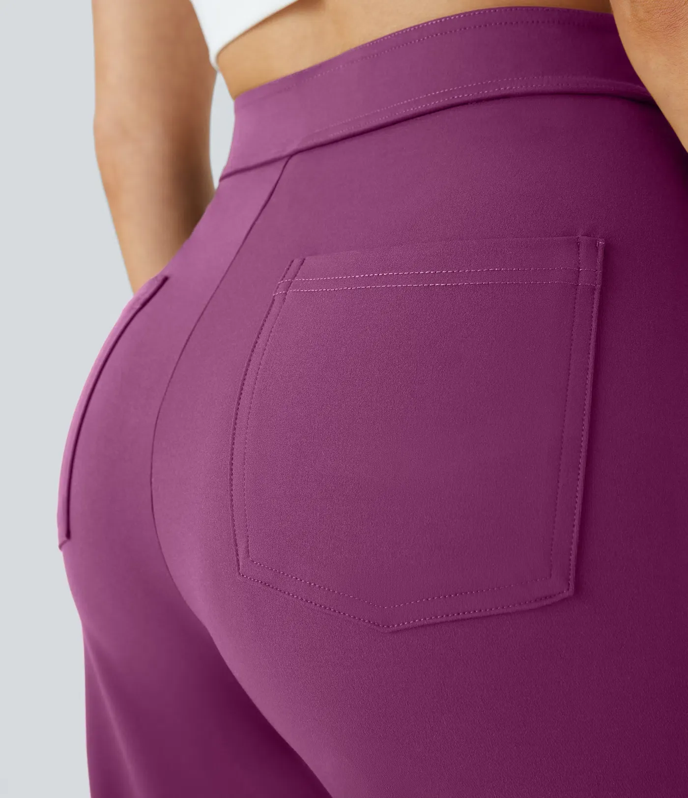 DayStretch High Waisted Pockets Straight Leg Casual Pants