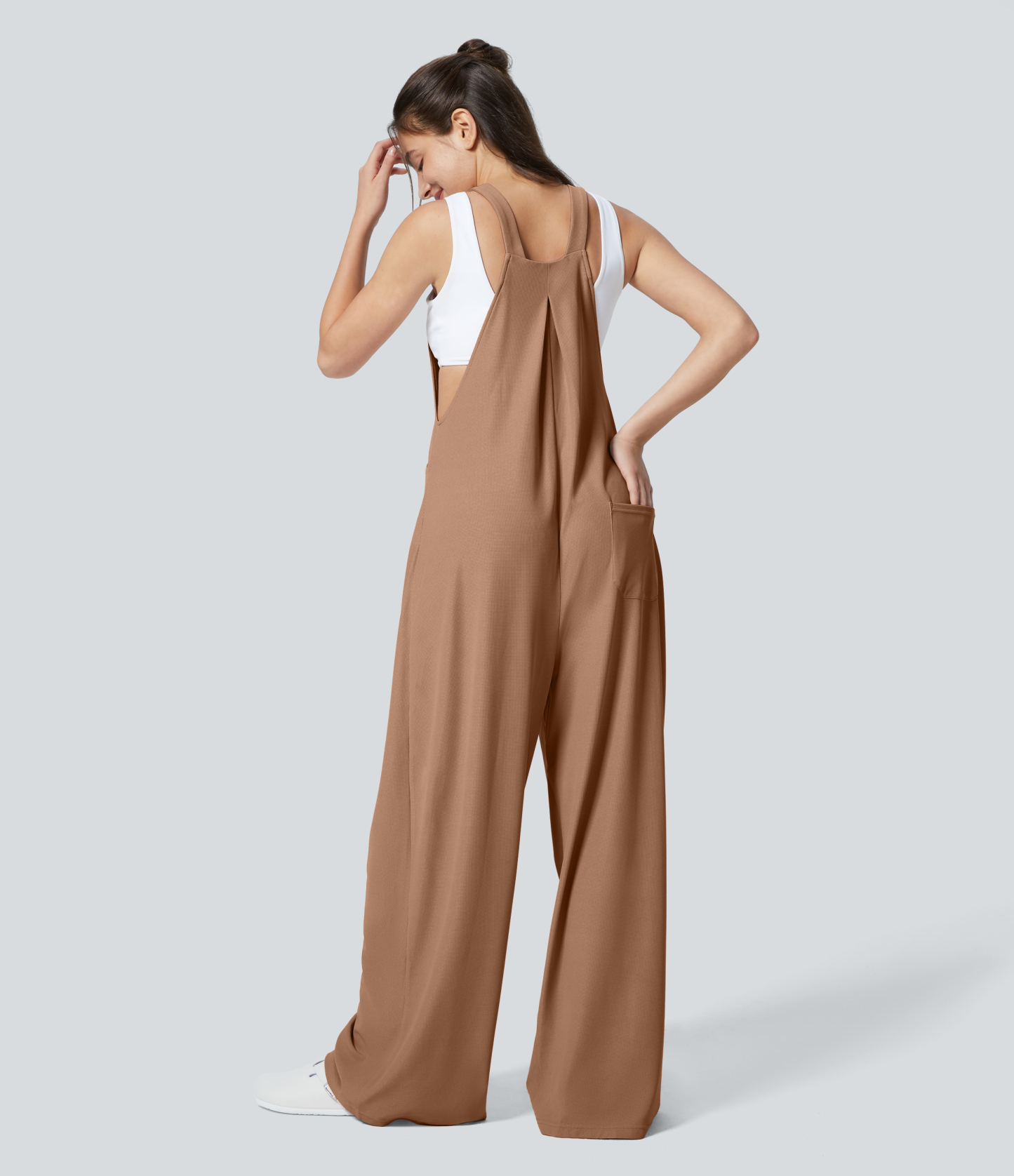 Pockets Waffle Casual Overalls