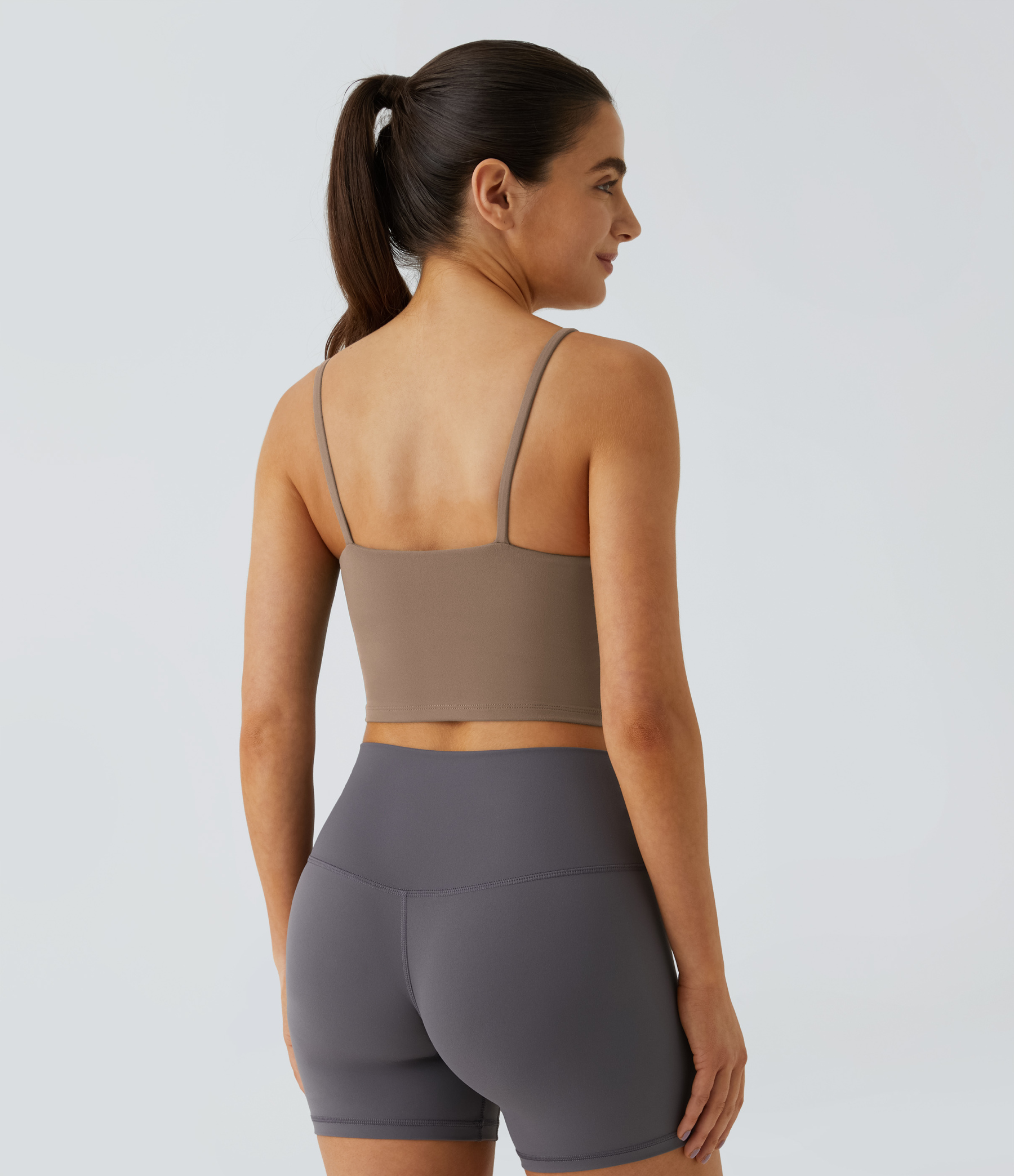 Basic Padded Workout Cropped Low Support Tank Top A-C Cups
