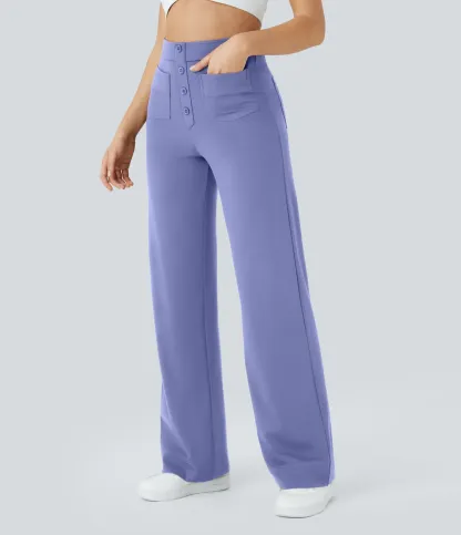 DayStretch High Waisted Pockets Straight Leg Casual Pants
