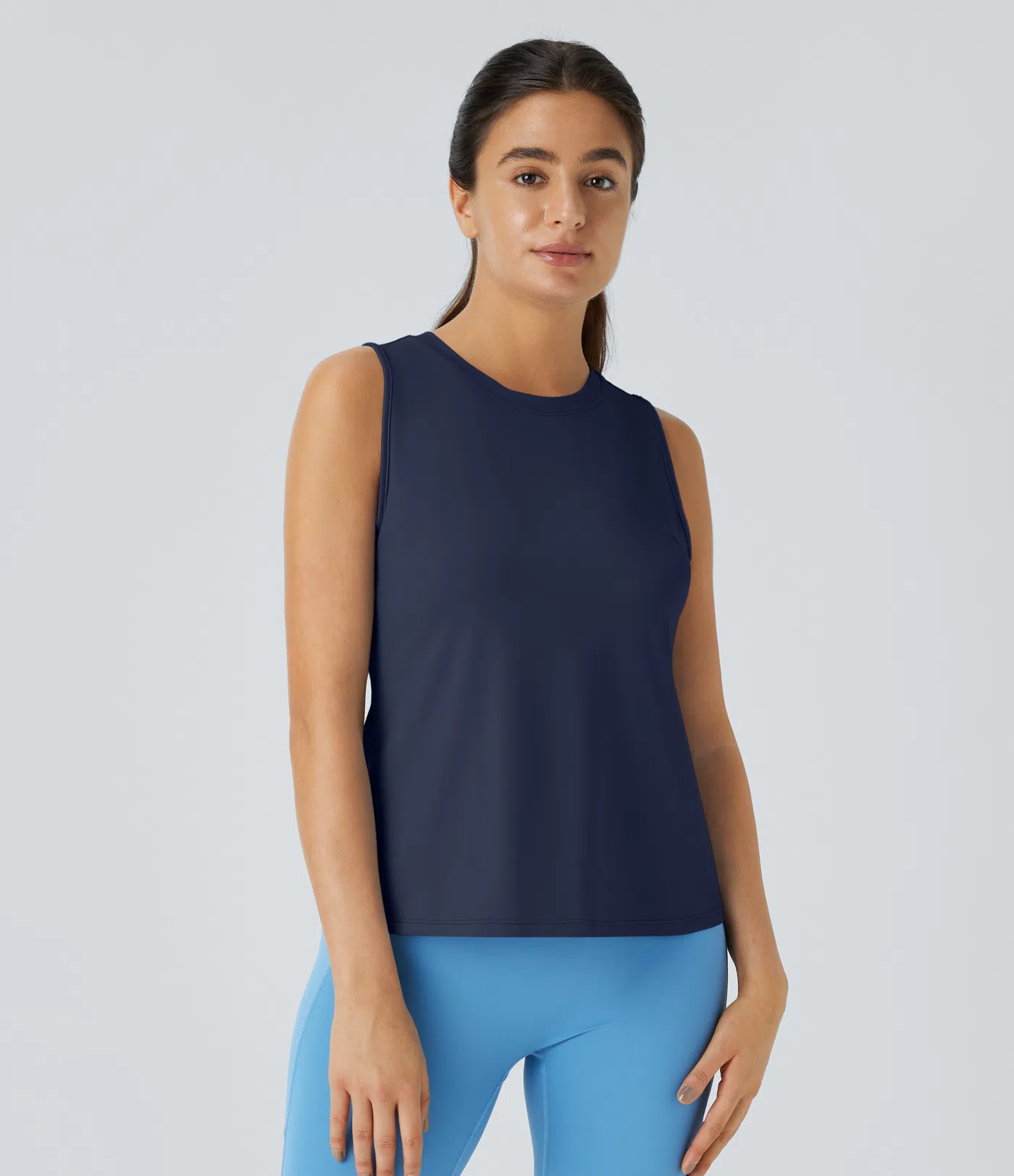 Hollow Cross Hem Solid Color Yoga Vest