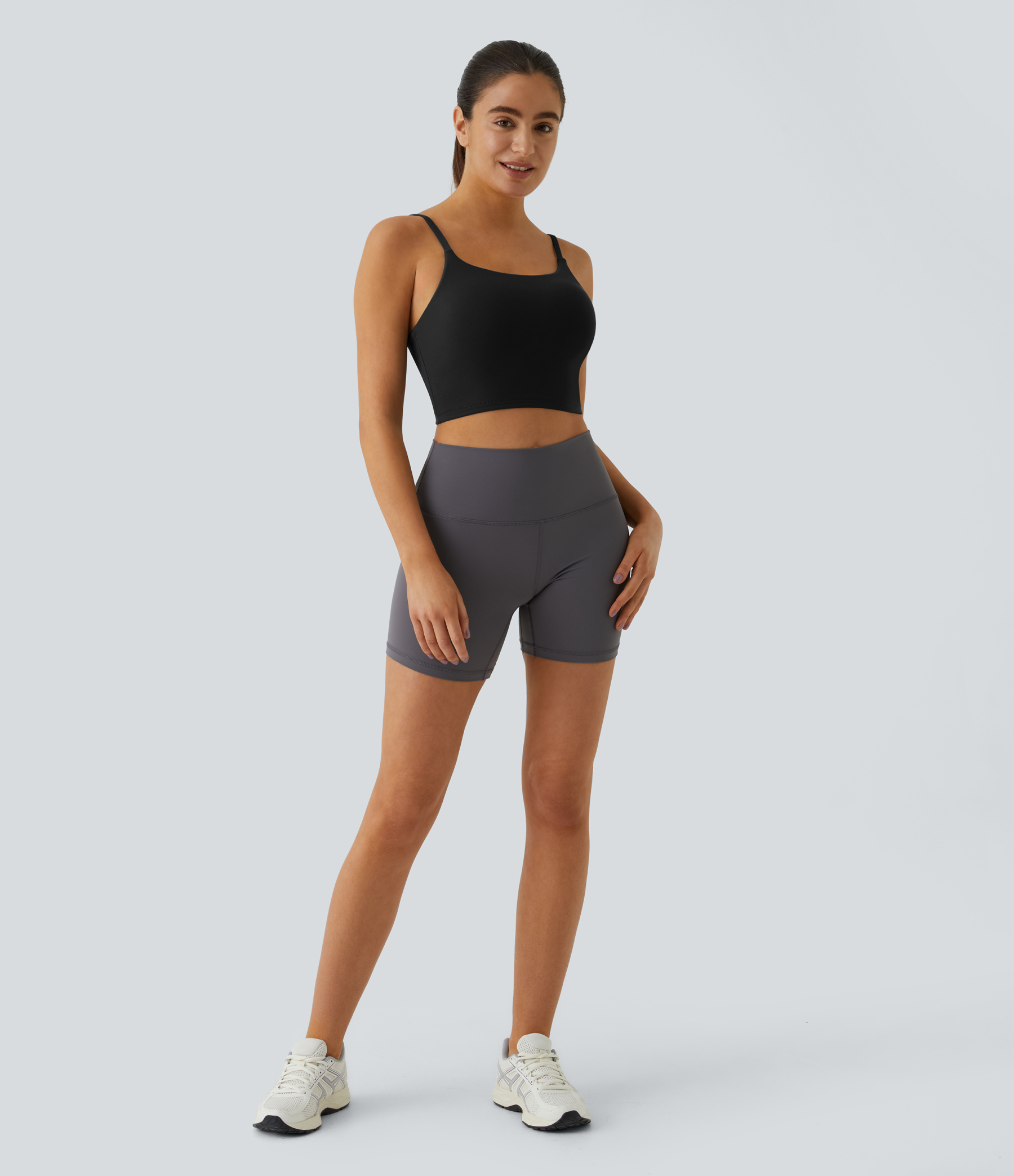 Basic Padded Workout Cropped Low Support Tank Top A-C Cups