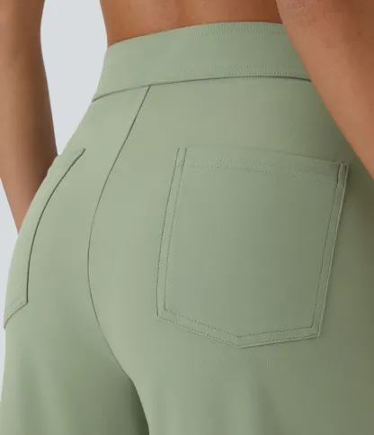 DayStretch High Waisted Pockets Straight Leg Casual Pants