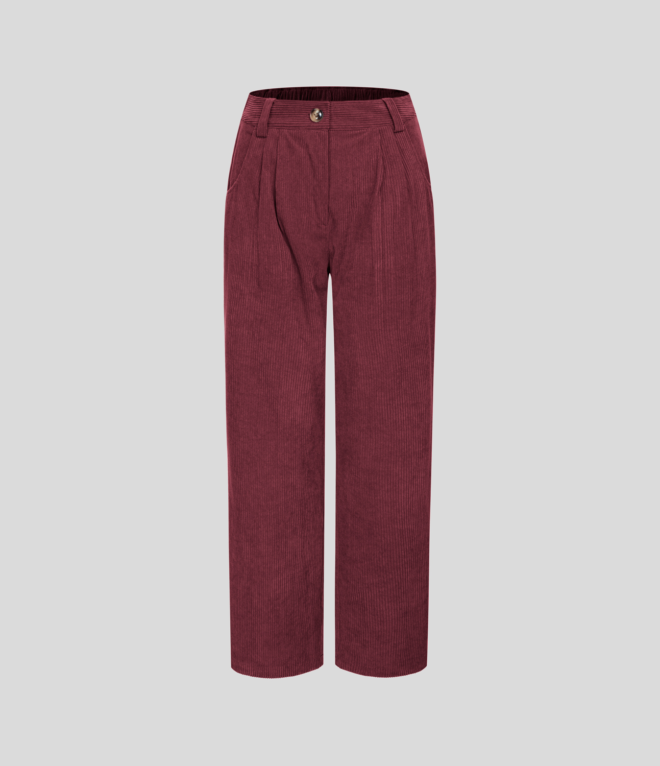 Mid Rise Zipper Pocket Corduroy Casual Pants
