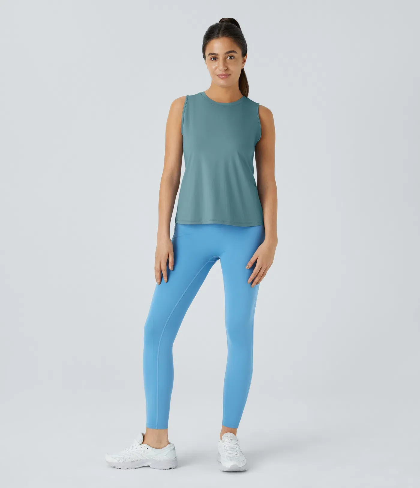 Hollow Cross Hem Solid Color Yoga Vest