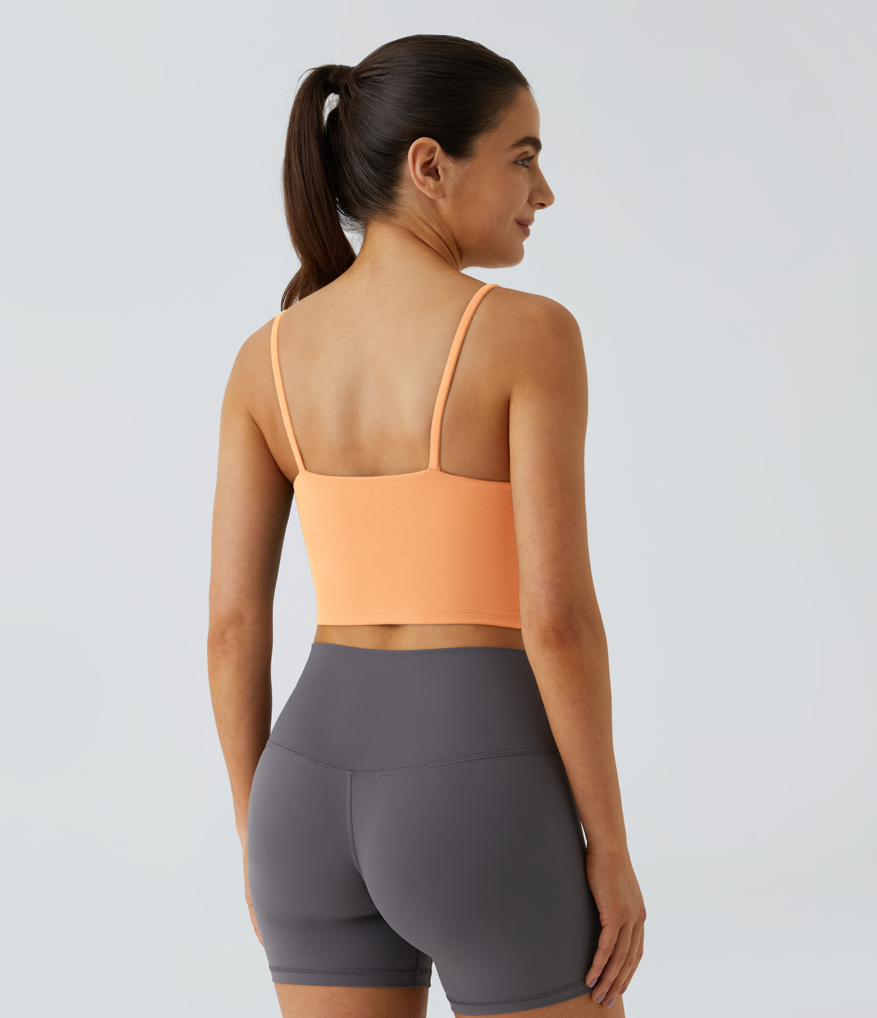Basic Padded Workout Cropped Low Support Tank Top A-C Cups