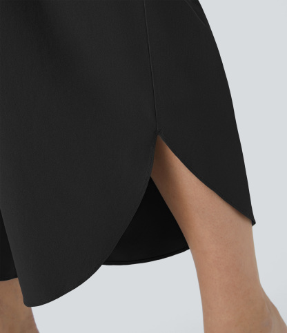 High Waisted Crossover Pocket Quick Dry Plus Size Pants