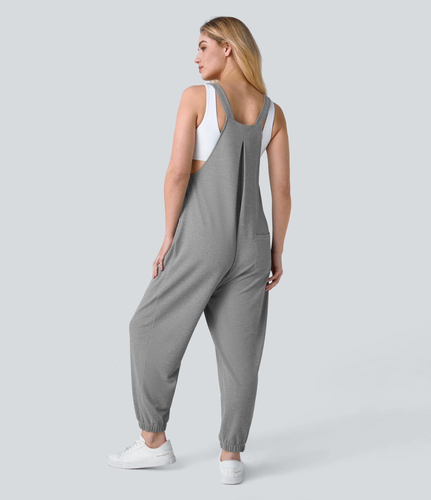 Pockets Waffle Casual Jogger Overalls