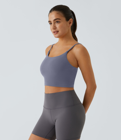 Basic Padded Workout Cropped Low Support Tank Top A-C Cups