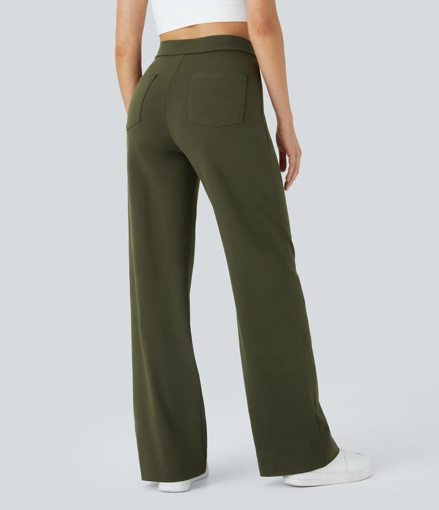 DayStretch High Waisted Pockets Straight Leg Casual Pants