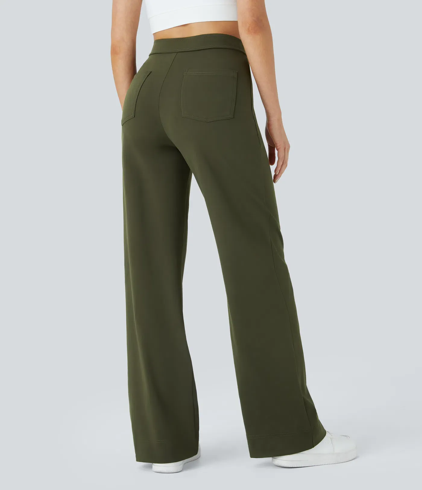 DayStretch High Waisted Pockets Straight Leg Casual Pants
