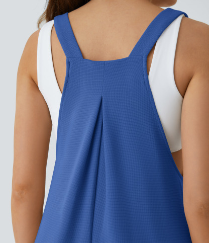 Pockets Waffle Casual Jogger Overalls