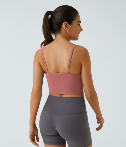 Basic Padded Workout Cropped Low Support Tank Top A-C Cups