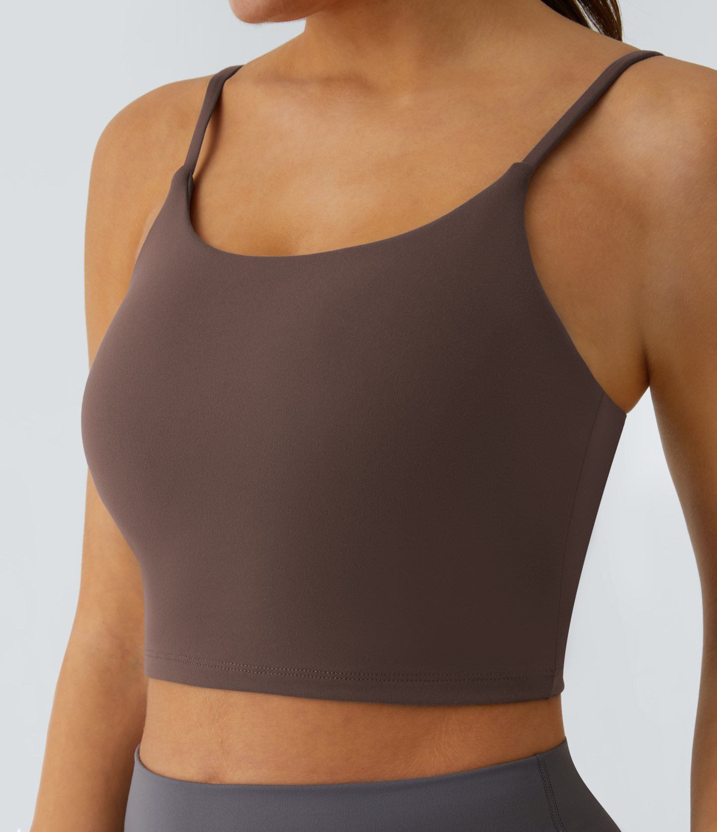 Basic Padded Workout Cropped Low Support Tank Top A-C Cups