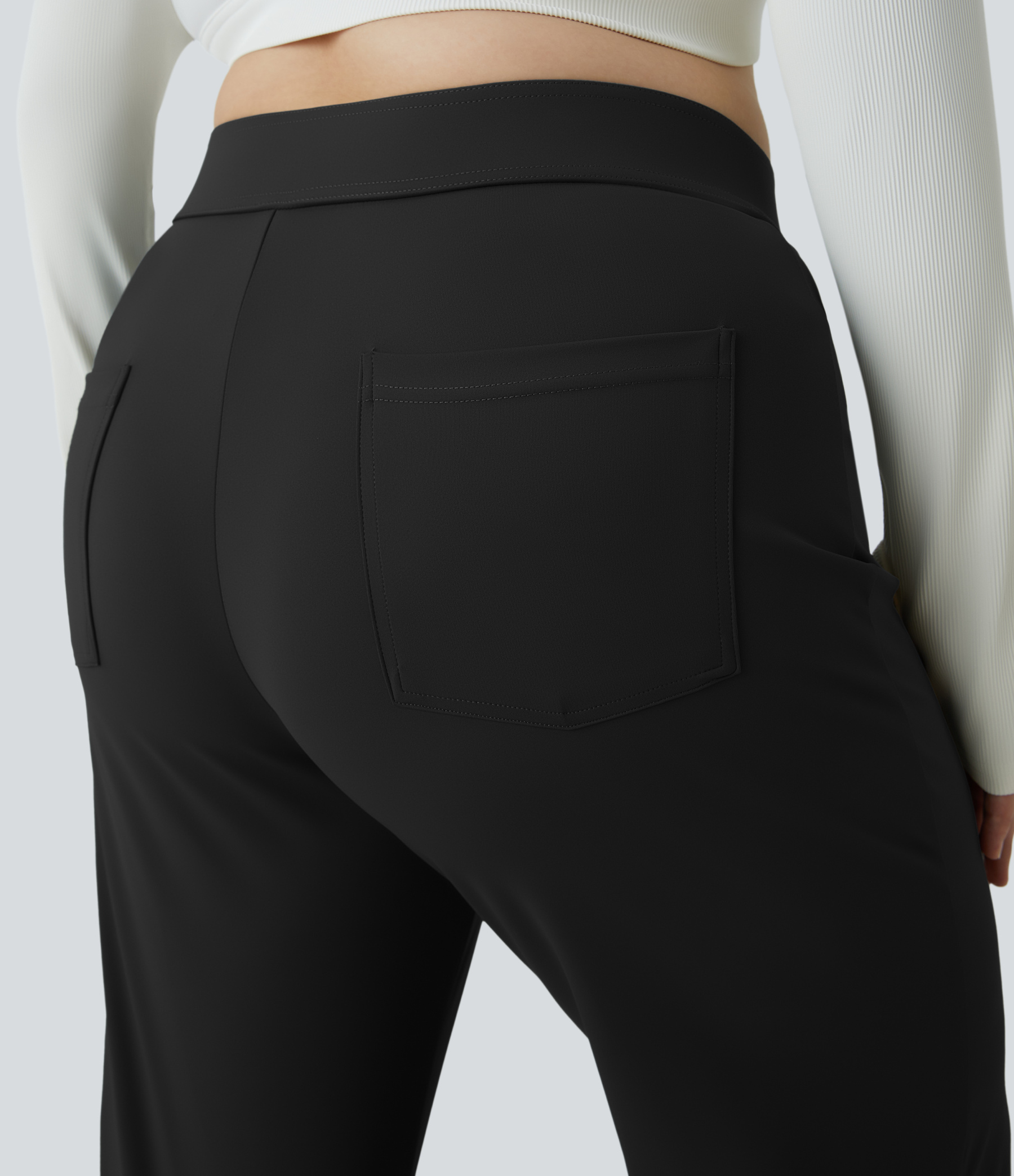 DayStretch High Waisted Pockets Straight Leg Casual Plus Size Pants