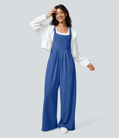 Pockets Waffle Casual Overalls