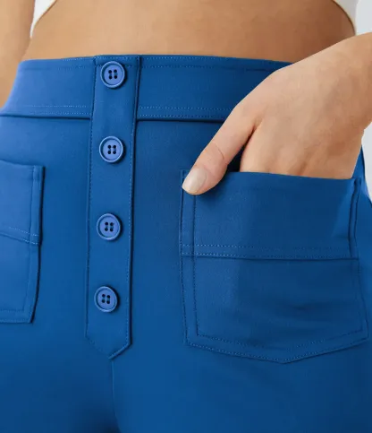 DayStretch High Waisted Pockets Straight Leg Casual Pants