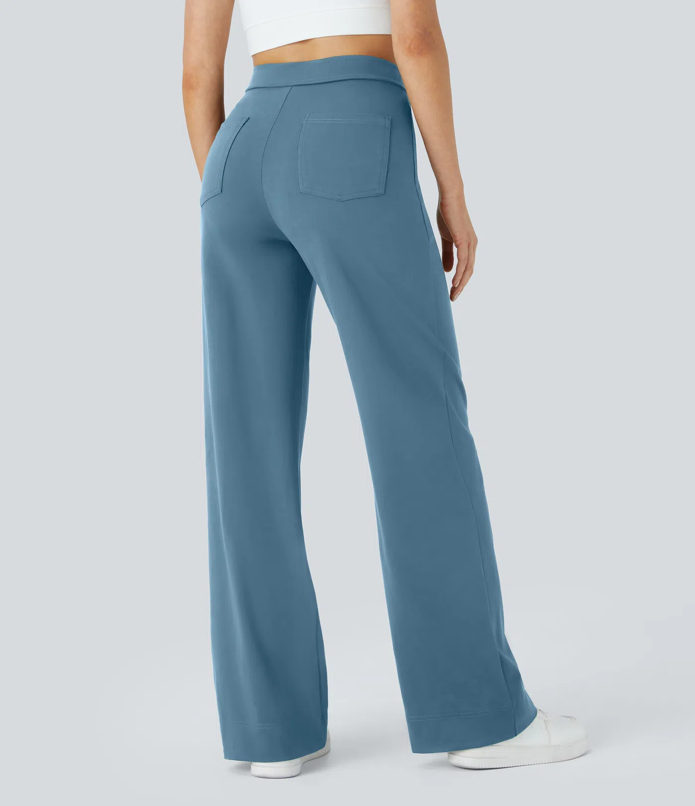 DayStretch High Waisted Pockets Straight Leg Casual Pants