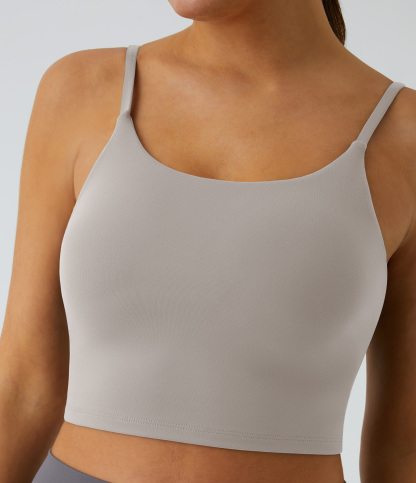 Basic Padded Workout Cropped Low Support Tank Top A-C Cups