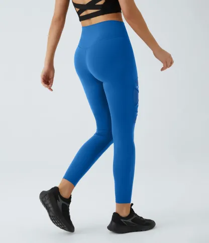 DayStretch High Waisted Crossover Contrast Mesh Decorative Buckle Yoga Leggings