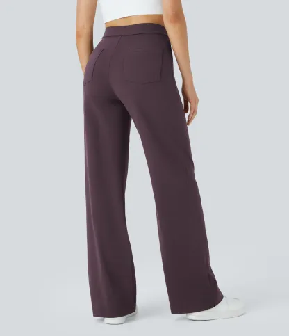 DayStretch High Waisted Pockets Straight Leg Casual Pants