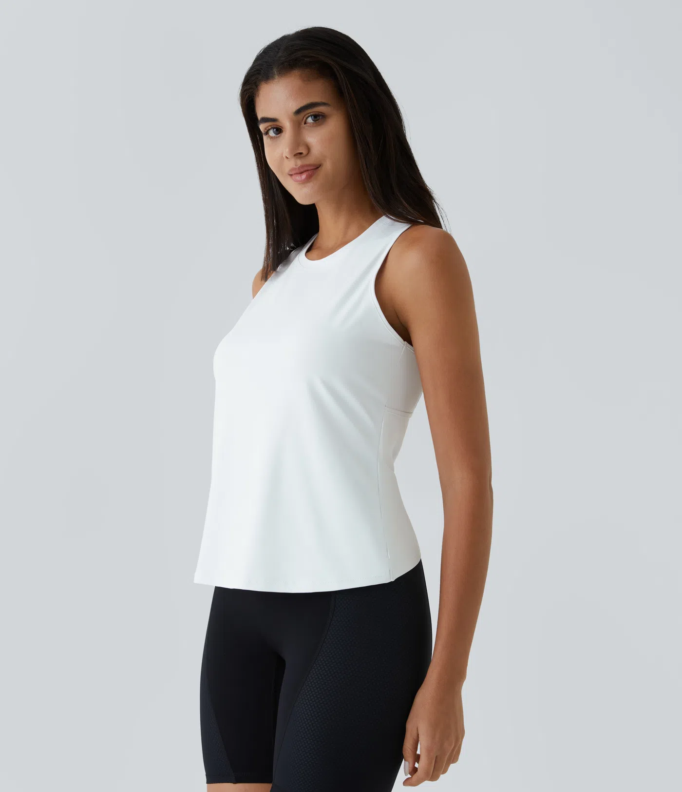 Hollow Cross Hem Solid Color Yoga Vest