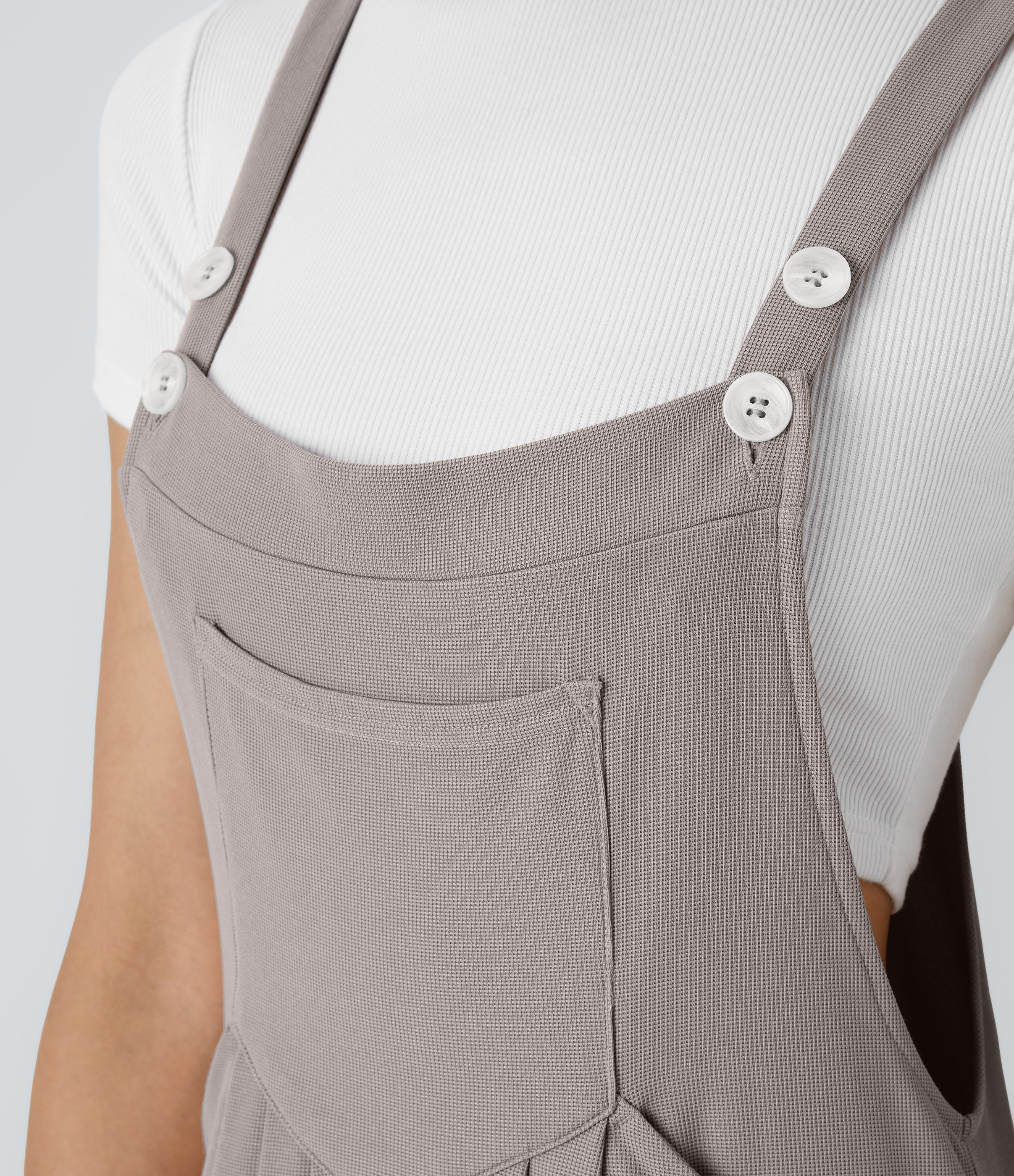 Pockets Waffle Casual Overalls