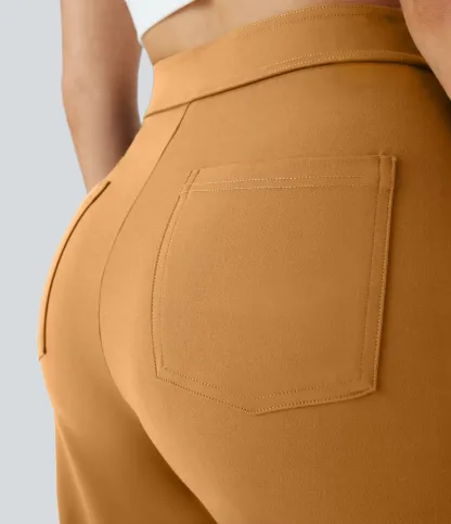 DayStretch High Waisted Pockets Straight Leg Casual Pants