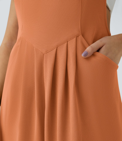 Pockets Waffle Casual Jogger Overalls