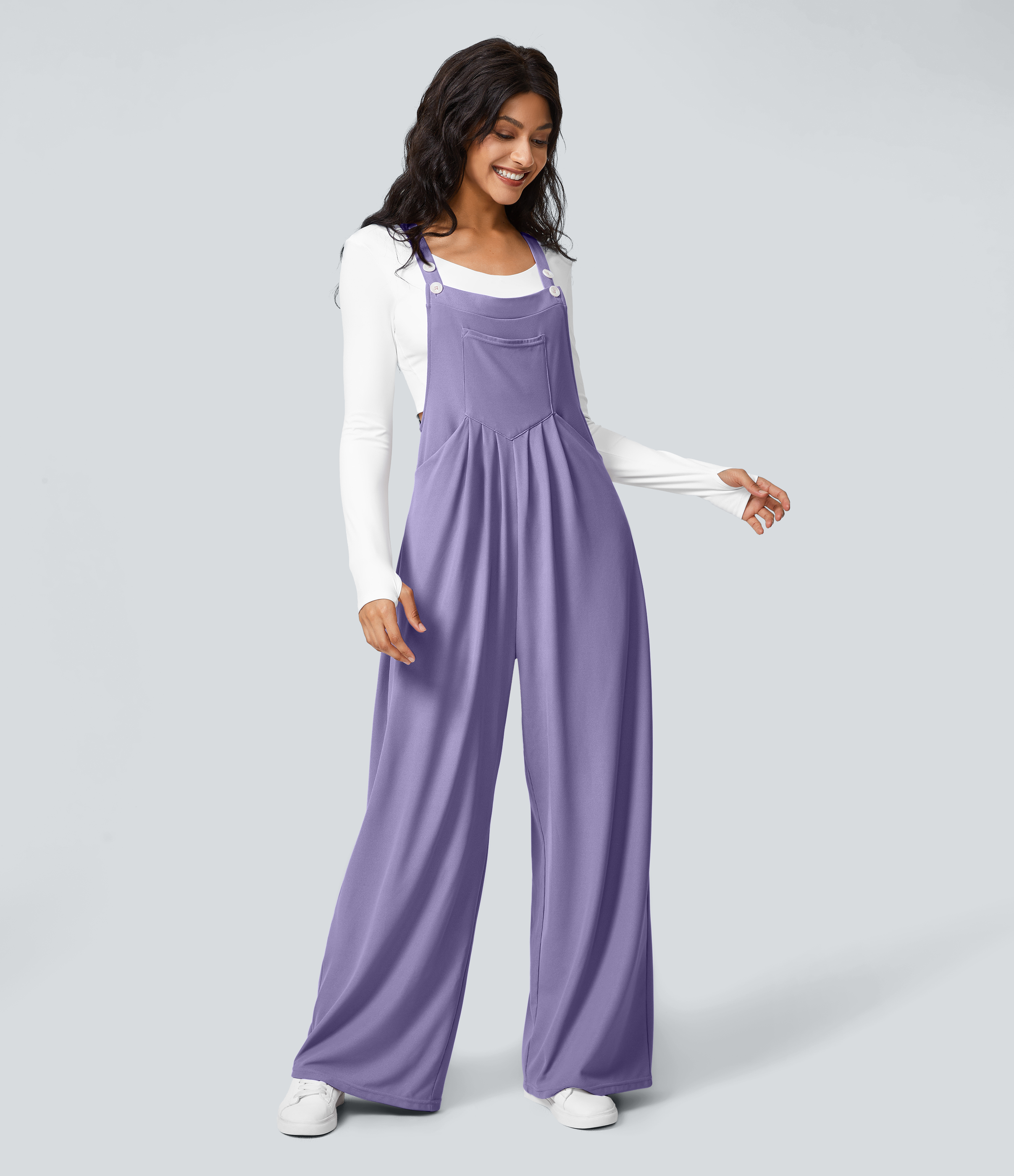 Pockets Waffle Casual Overalls