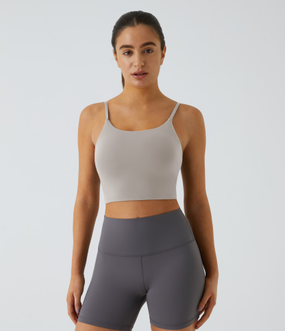 Basic Padded Workout Cropped Low Support Tank Top A-C Cups