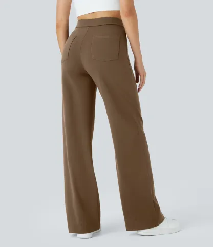 DayStretch High Waisted Pockets Straight Leg Casual Pants