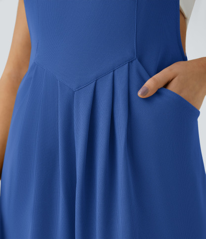 Pockets Waffle Casual Jogger Overalls