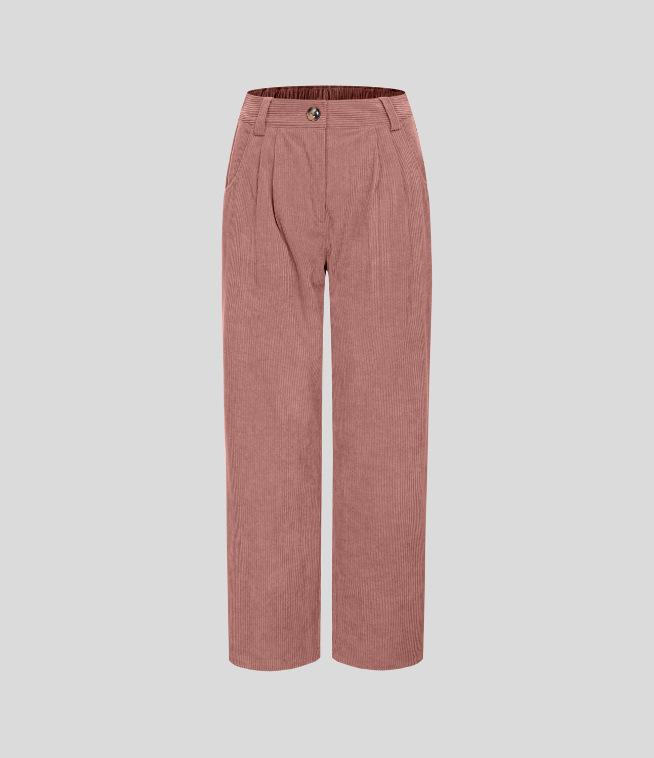 Mid Rise Zipper Pocket Corduroy Casual Pants