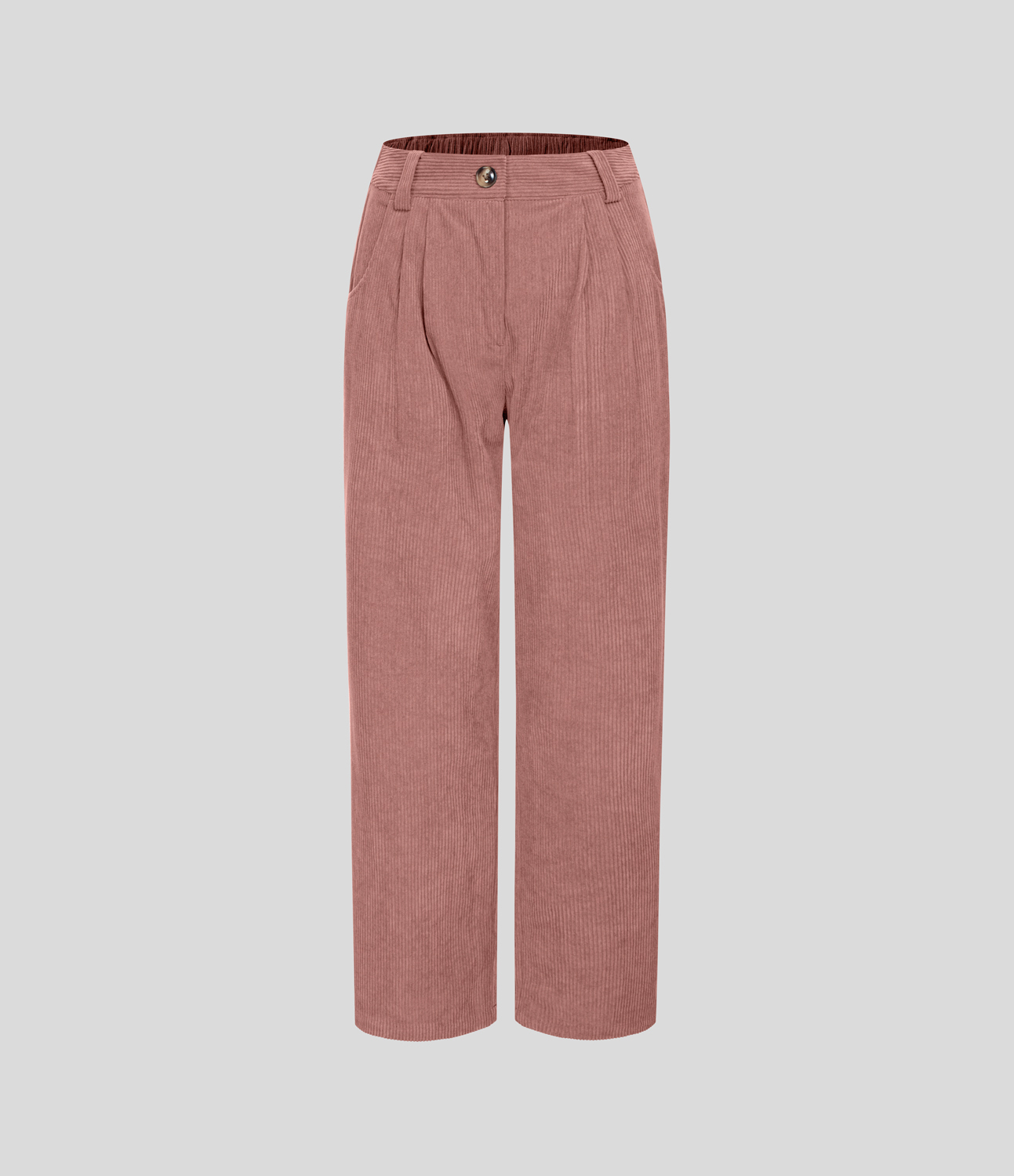 Mid Rise Zipper Pocket Corduroy Casual Pants