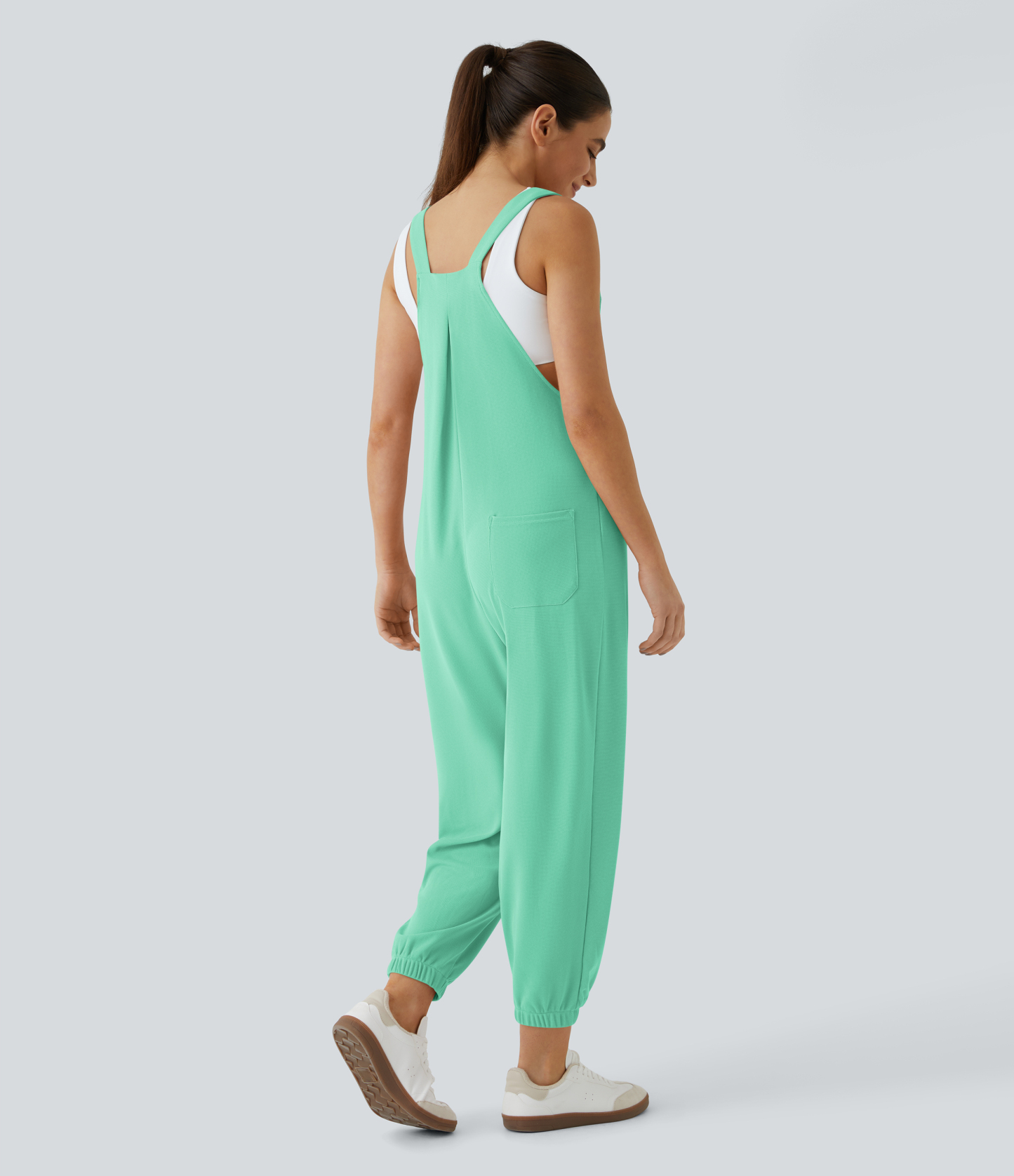 Pockets Waffle Casual Jogger Overalls