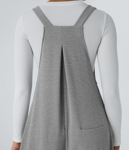 Pockets Waffle Casual Overalls