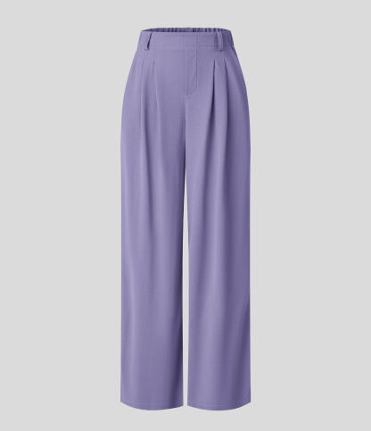 High Waisted Pocket Wide Leg Waffle Work Pants
