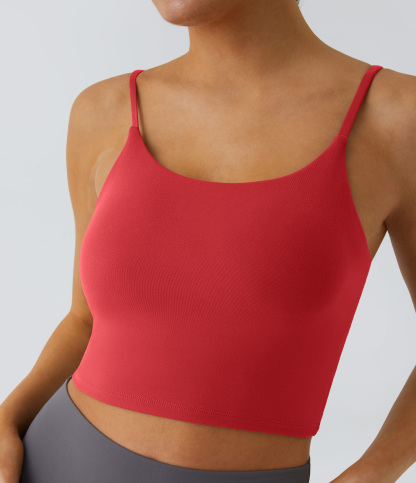 Basic Padded Workout Cropped Low Support Tank Top A-C Cups